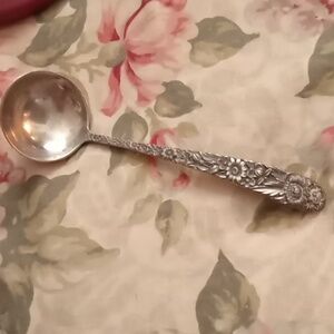 Kirk& Son Sterling Silver Repousse Serving Spoon. 1940s.